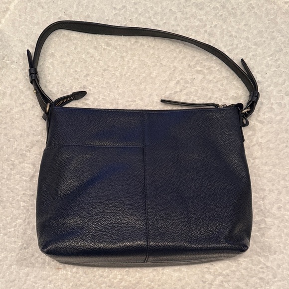 Radley London Smith Street leather zip-top shoulder/crossbody bag in navy blue - Picture 2 of 16
